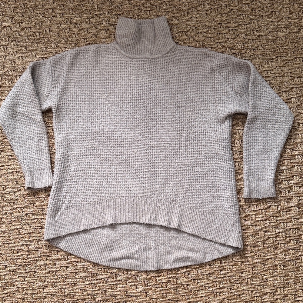 Madewell Women's Beige Merino Wool Alpaca Blend Turtleneck Sweater